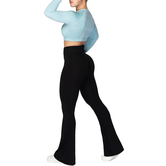 sunzel Pants - Sunzel Flare Leggings, Crossover Yoga Pants with Tummy Control High-Waisted New!